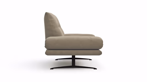 Sofa Lucero - 2,5-Sitzer inkl. Rückenlehne und Sitztiefe verstellbar, Leder, Taupe 