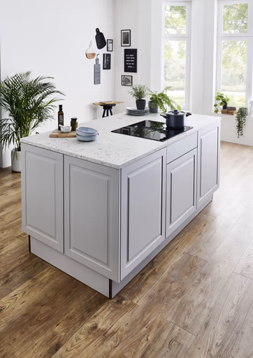 Inselküche 42.170 3 423, Quarzgrau Softmatt