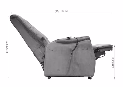 TV-Sessel MALEK - Aufstehhilfe, Relaxfunktion, Kopfteilverstellung, Stoff, Hellbraun