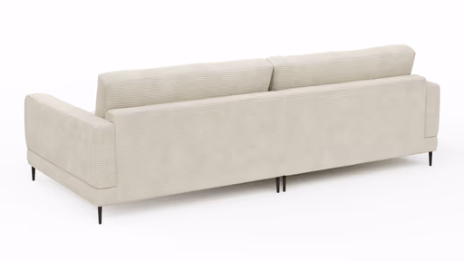 Ecksofa Janne - Longchair links, 1,5-Sitzer, Cord, Offwhite