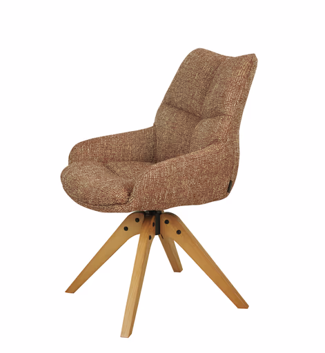 Armlehnstuhl MATTEA - drehbar, Stoff, Bordeaux