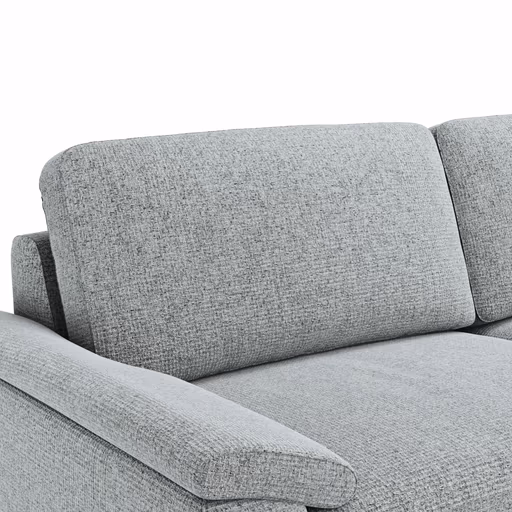 Ecksofa Oviedo - 2,5-Sitzer mit Ecke rechts, Stoff, Hellgrau