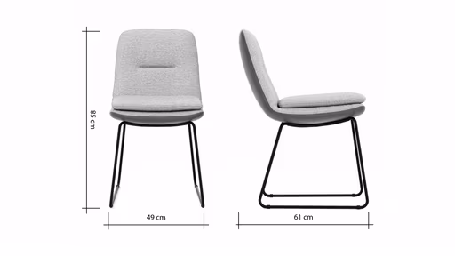 Polsterstuhl Macano - Leder & Stoff, Beige, Cognac