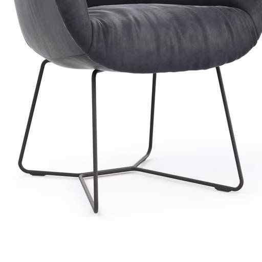 Dinnerchair Sevano - Leder, Anthrazit