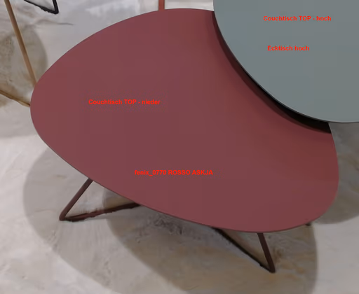 Couchtisch Fano - LBH ca. 67x60x38 cm, Fenix, Bordeaux