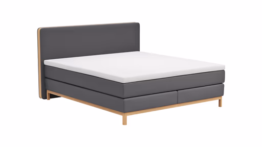 Boxspringbett Odense - Liegefläche ca. 180x200 cm, Stoff, Anthrazit