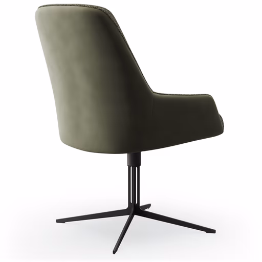 Armlehnstuhl Sagres - drehbar, Leder & Stoff, Olive