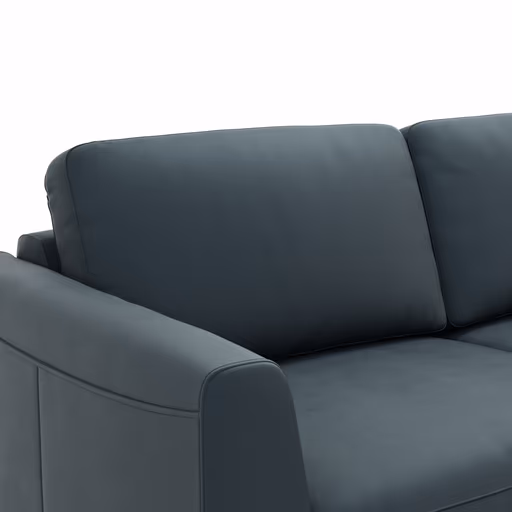 Ecksofa Oviedo - 2-Sitzer mit Ecke rechts, Leder, Dunkelblau