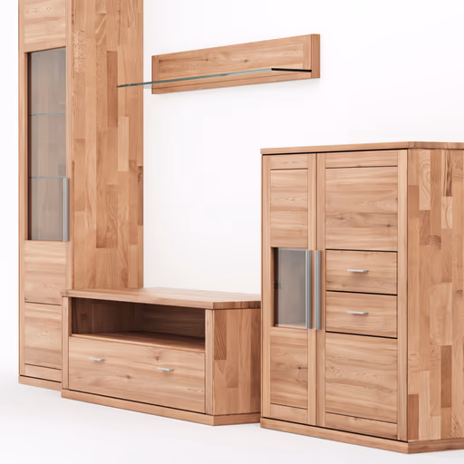 Wohnwand Faro 6.0 - Kernbuche massiv, geölt