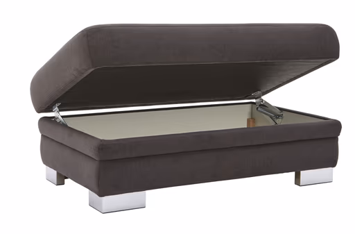 Hocker Tavira - inkl. Stauraum, LB ca. 125x75 cm, Stoff, Anthrazit