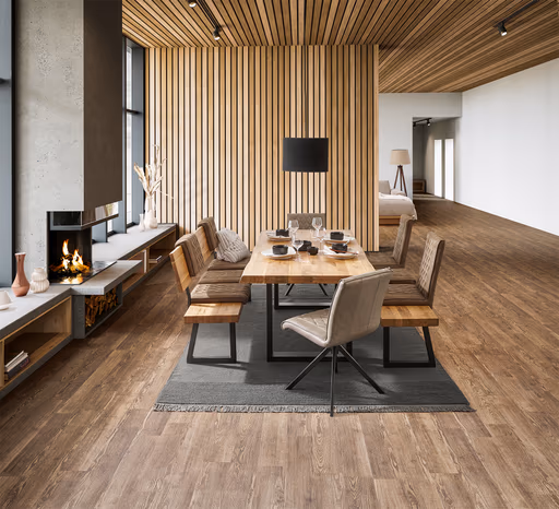 Holzbank Clifton - Breite ca. 200cm, Wildeiche massiv, natur