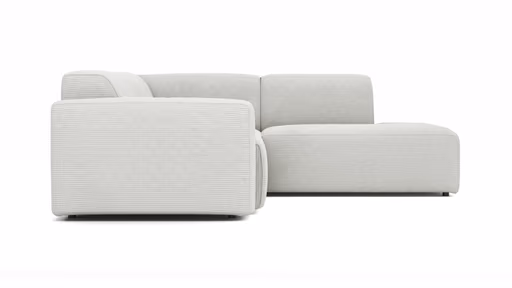 Ecksofa Elementos - 1,5-Sitzer links mit Ecke rechts, Stoff, Weiß