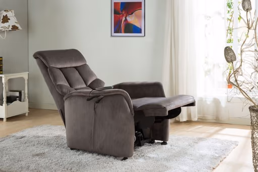 TV-Sessel - Aufstehhilfe, Relaxfunktion, Stoff, Grau