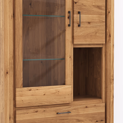 Vitrine Farmingdale - Eiche massiv, natur geölt