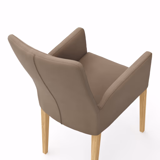 Armlehnstuhl Tuma - Leder, Kitt