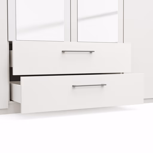 Drehtürenschrank Viana - B. ca. 180cm, Lack, Weiß