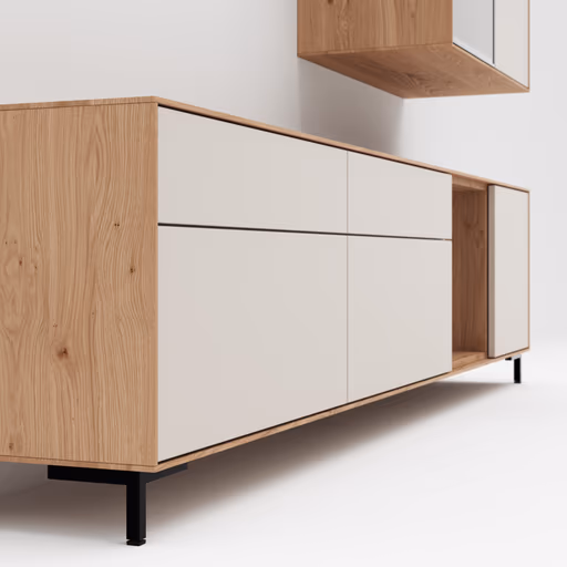 Wohnwand Medio - Melamin, Sand