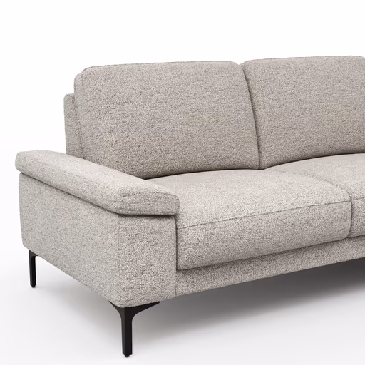 Ecksofa Matero - 2-Sitzer mit Ecke rechts, Stoff, Hellgrau