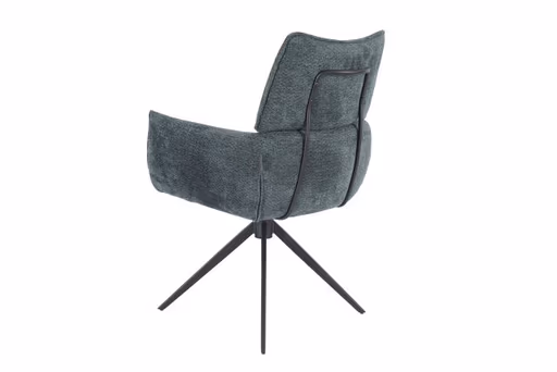 Armlehnstuhl MARGIT - drehbar, Stoff, Graublau