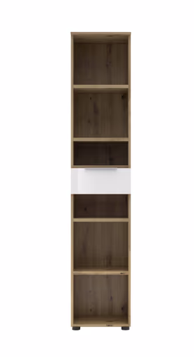 Büroregal - B ca. 40 cm, Artisan Eiche Nachbildung, Weiß