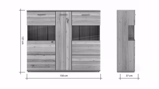 Highboard Paso - Asteiche bianco
