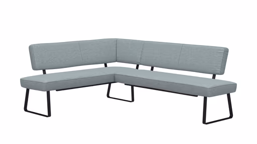 Eckbank Carmelo - Breite ca. 169x215 cm, Velour, Hellblau