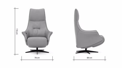 Relaxsessel Girona - Relaxfunktion (motorisch), Leder, Rot