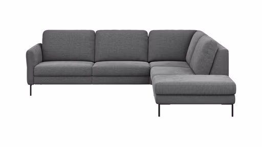 Ecksofa Enna - 3-Sitzer, Ecke rechts, Sitzvorzug (motorisch), Stoff, Anthrazit