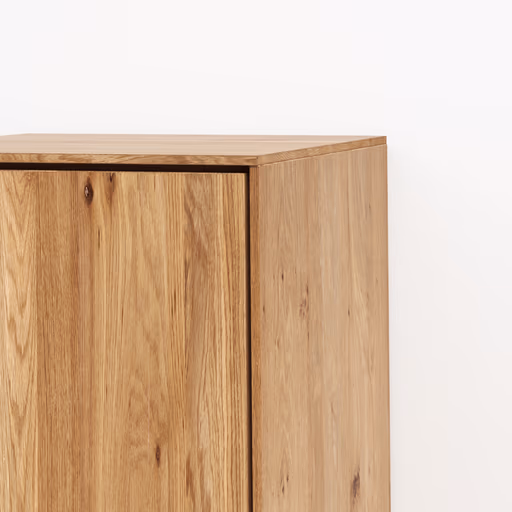 Hängevitrine Saratoga - Anschlag Links, Wildeiche massiv, natur geölt