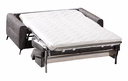 Faltbett - Kopfteil verstellbar, Stoff, Grau