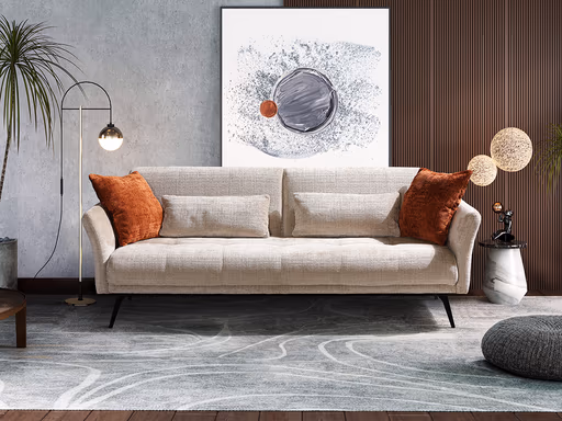 Multifunktionssofa - Rückenlehne/Sitztiefe verstellbar, Stoff, Silbergrau