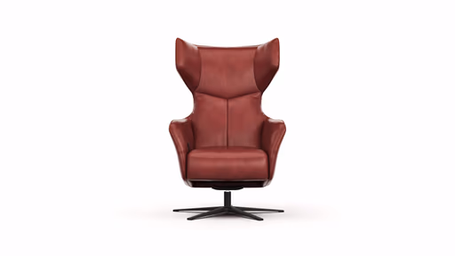 Sessel Noto Relax II - Rückenlehne verstellbar, Leder, Burgund