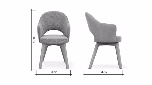 Armlehnenstuhl 5000 - Stoff, Grau und Microfaser Hellgrau