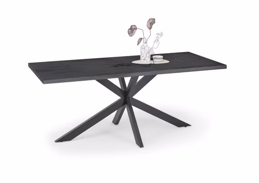 Esstisch - LB ca. 180x90 cm, Schwarzstahl, Schwarz