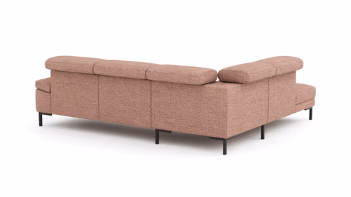 Ecksofa Hudson - Ecke links mit 2,5-Sitzer inkl. Kopfteil verstellbar, Stoff, Kupfer
