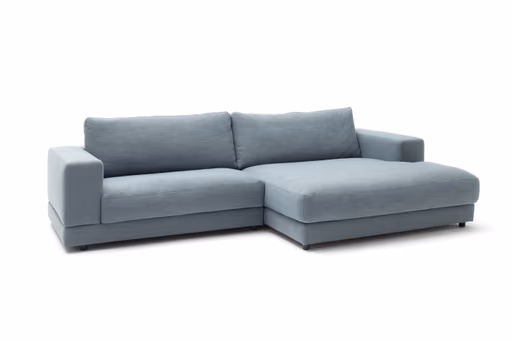 Ecksofa Juni - 1,5-Sitzer mit Longchair rechts, Stoff, Petrol