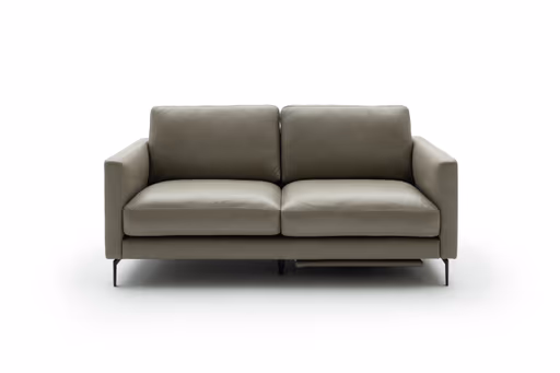 Sofa Cuneo - 2-Sitzer, Leder, Graubraun, Relaxfunktion, motorisch