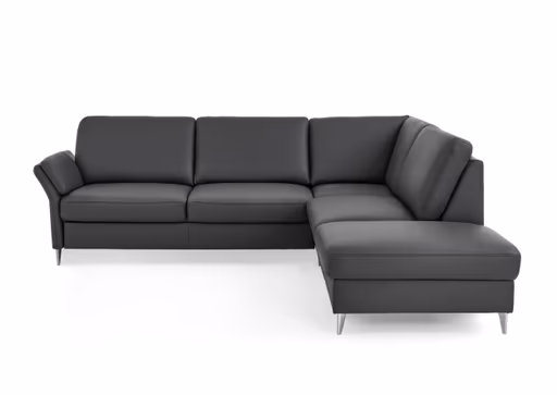 Ecksofa - 3-Sitzer mit Ecke rechts, Leder, Anthrazit