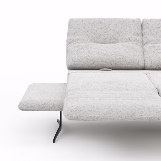 Sofa Lucero 2.0 - 2-Sitzer inkl. Drehsitz, Rollout-Armlehne und Sitztiefe verstellbar, Stoff, Offwhite