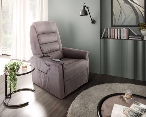 TV-Sessel MYRON - Aufstehhilfe, Relaxfunktion, Stoff, Braun