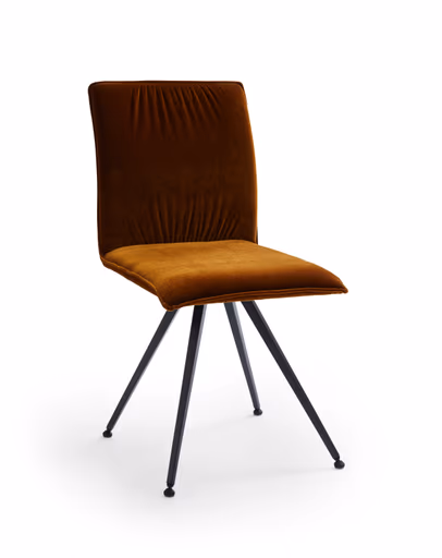 Stuhl Mileto - Velour, Rost, Metallgestell, Schwarz