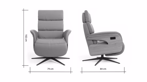 Relaxsessel Amila - Größe S, inkl. 2-motorischer Relaxfunktion und Kopfteilverstellung, Leder, Rauchbraun