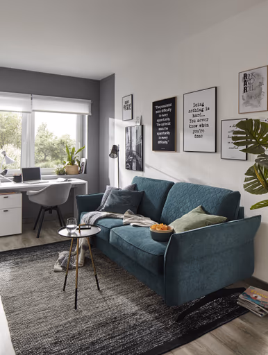 Sofa Melida - 2-Sitzer inkl. Schlaffunktion, Stoff, Smaragd