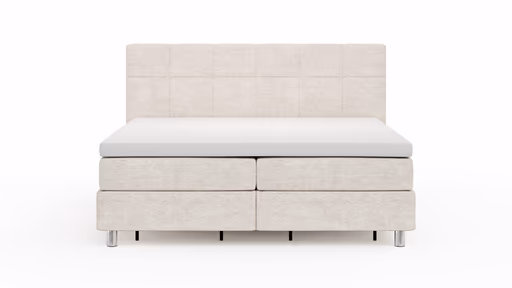 Boxspringbett Alpin - Liegefläche ca. 180x200 cm, Stoff, Graubeige