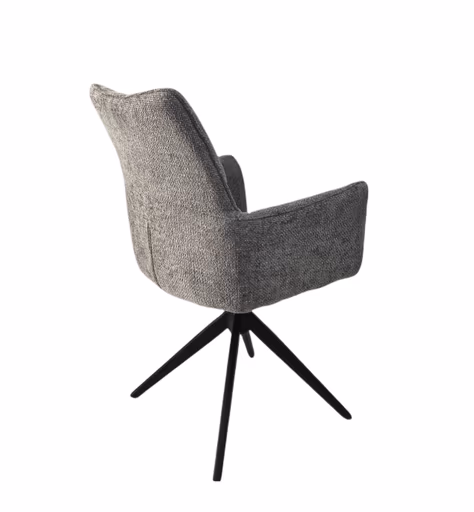 Armlehnstuhl MILENA - drehbar, Stoff, Silberfarben