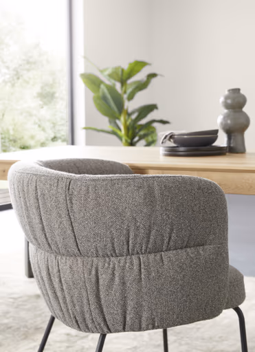 Armlehnstuhl Milana - Stoff, Grau