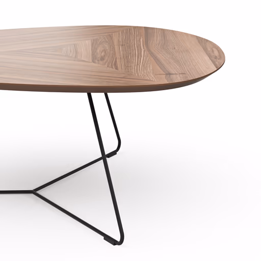 Couchtisch Fano - LBH ca. 96x86x38 cm, Nussbaum, Furnier