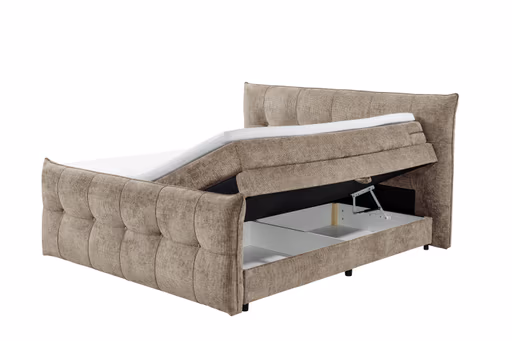 Boxspringbett- Liegefläche ca. 180x200 cm, Stoff, Taupe