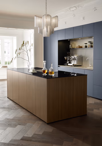 Inselküche 51.230 CO 1V3 525, Rillenoptik Eiche dunkel