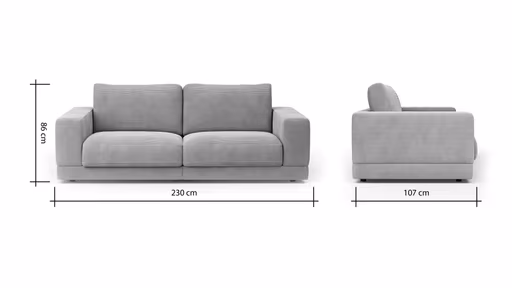 Sofa Juni - 2-Sitzer, Cord, Hellblau
